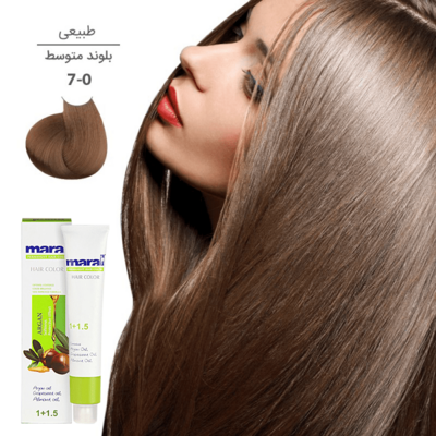 خرید رنگ مو مارال با رنگ بلوند متوسط شماره 7.0، حجم 100 میلی‌لیتر سری طبیعی