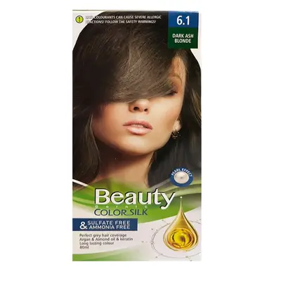 کیت رنگ مو زنانه بیوتی شماره 6.1 رنگ بلوند خاکستری 