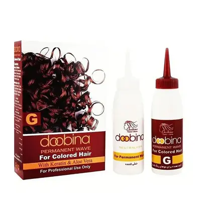 محلول فر دائمی مو دوبینا حجم 200 میلی‌لیتر، با خاصیت تقویت و ترمیم کننده مجموعه 2 عددی