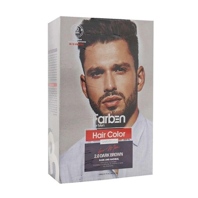 شامپو رنگ مو فاربن رنگ قهوه ای خیلی تیره شماره 2.0 حجم 150 میلی لیتر مجموعه دو عددی