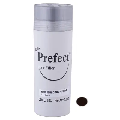 پودر پرپشت کننده مو پرفکت هیر فیلر کد 02 وزن 50 گرم رنگ مشکی