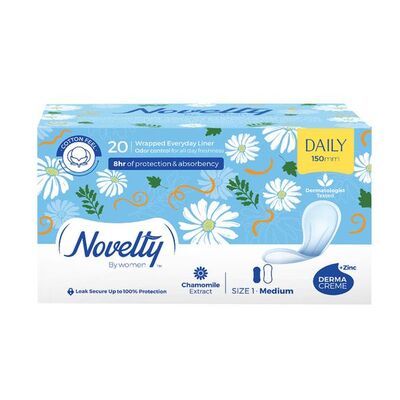 پد نوار بهداشتی ناولتی نازک متوسط با عصاره بابونه 20 عددی 