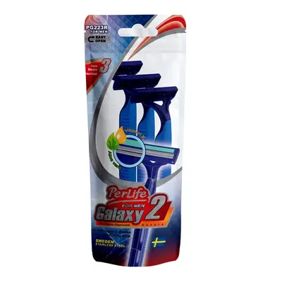 تیغ خود تراش پرلایف مدل Galaxy2 بسته 3 عددی