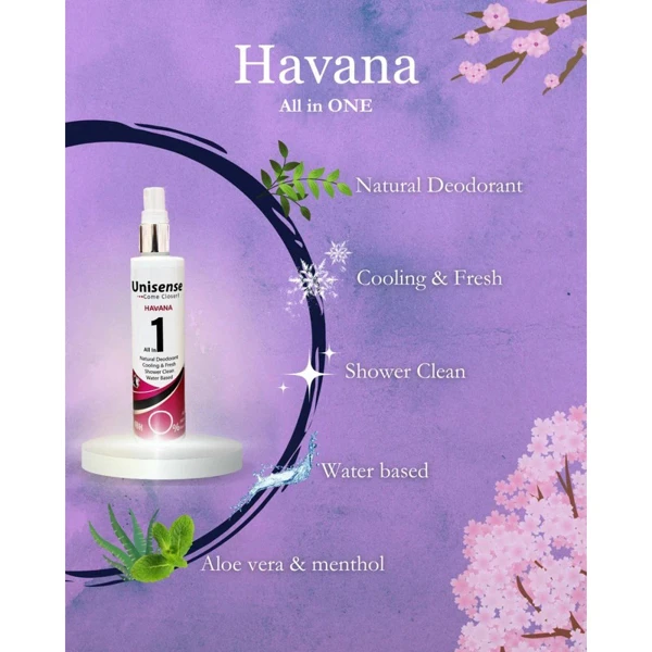 قیمت اسپری بدن زنانه یونی سنس مدل HAVANA حجم 160 میلی لیتر
