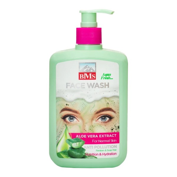 ژل شستشو صورت بی ام اس مدل آلوئه ورا حجم 500 میلی لیتر