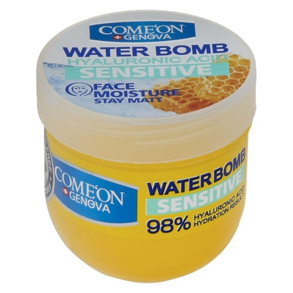 کرم آبرسان صورت و بدن کامان مدل Water Bomb SENSITIVE مخصوص پوست حساس حجم 200 میلی لیتر