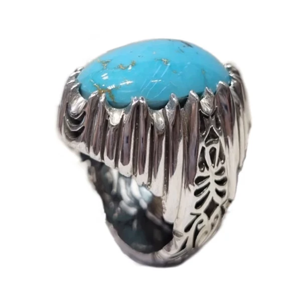 انگشتر مردانه نقره فیروزه دست ساز طرح ترکیبی وزن 31 گرم