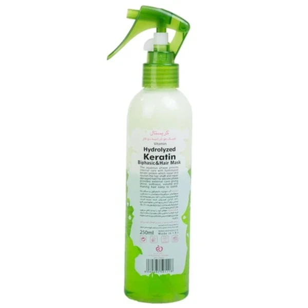 خرید ماسک مو دو فاز کریستال مدل Hydrolyzed Keratin حجم 250 میلی لیتر