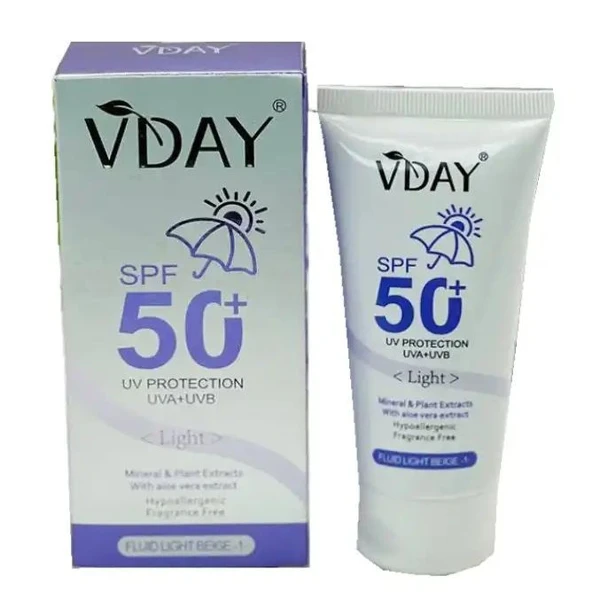 کرم ضد آفتاب وی دی SPF50 حجم 50 میلی لیتر