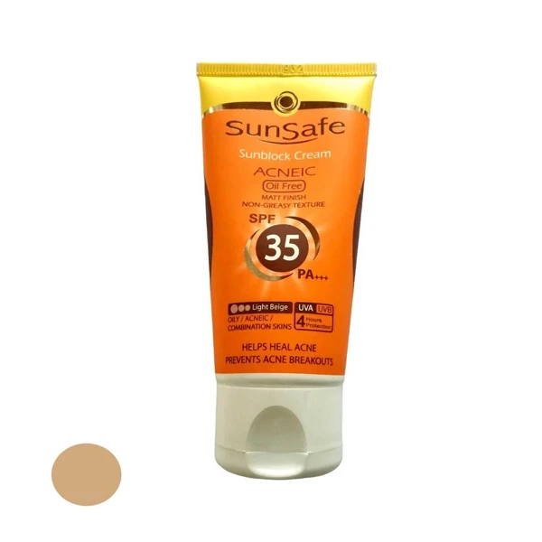 قیمت کرم ضد آفتاب رنگی سان سیف مدل SPF35 مناسب پوست چرب و مختلط حجم 50 میلی‌لیتر