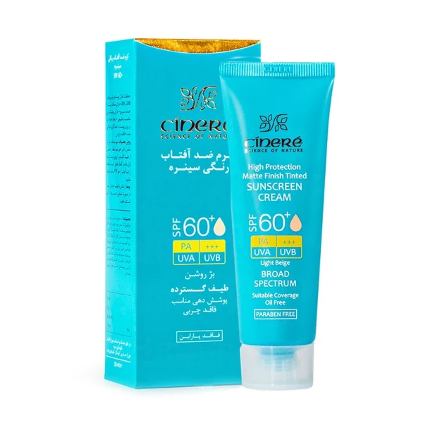 خرید کرم ضد آفتاب رنگی سینره با SPF60 مناسب پوست چرب حجم 50 میلی لیتر