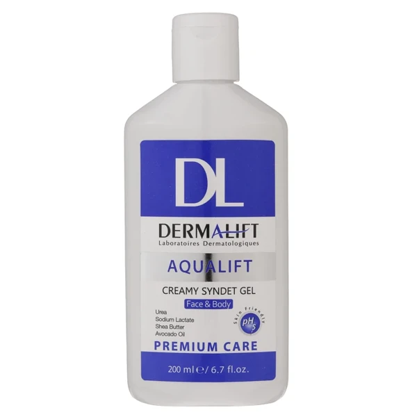 خرید ژل شستشو صورت و بدن درمالیفت مدل آکوالیفت غیر صابونی کرمدار حجم 200 میلی‌لیتر