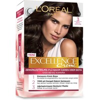 کیت رنگ مو لورآل شماره 3 سری Excellence رنگ قهوه ای خیلی تیره