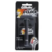 تیغ خود تراش مردانه ژیلت مدل super platinum 7o CLOCK به همراه تیغ یدک بسته 2 عددی