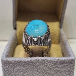 قیمت و خرید انگشتر مردانه نقره فیروزه دست ساز طرح ترکیبی وزن 31 گرم