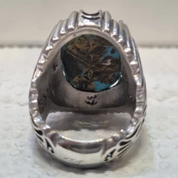 قیمت و خرید انگشتر مردانه نقره فیروزه دست ساز طرح ترکیبی وزن 31 گرم