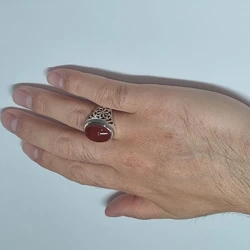 خرید انگشتر مردانه عقیق یمنی به وزن 15.6گرم 