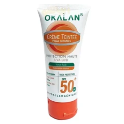 کرم ضد آفتاب برند اوکالان SPF50 بدون رنگ وزن 50 میلی لیتر