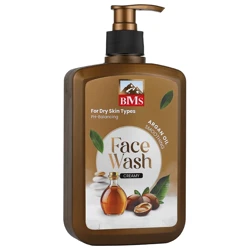 ژل شستشوی کرمی صورت روغن آرگان بی ام اس حجم 500 میلی لیتر