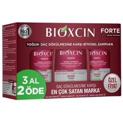 پک 3 عددی شامپو ضدریزش شدید مو بیوکسین مدل FORTE مناسب انواع مو حجم 3x300 میلی لیتر