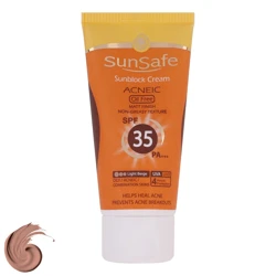 خرید کرم ضد آفتاب رنگی سان سیف مدل SPF35 مناسب پوست چرب و مختلط حجم 50 میلی‌لیتر