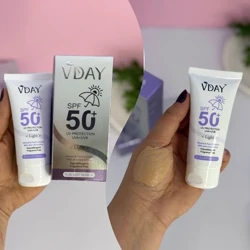 خرید کرم ضد آفتاب وی دی SPF50 حجم 50 میلی لیتر