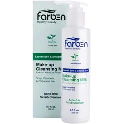 شیر پاک کن فاربن (Farben) مدل Green Tea مناسب پوست چرب حجم 200 میلی لیتر