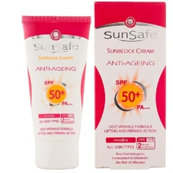 خرید کرم ضد آفتاب و ضد چروک سان سیف SPF50 حجم 50 میلی لیتر