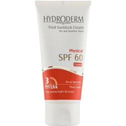 کرم ضد آفتاب رنگی هیدرودرم با SPF60 مناسب پوست خشک و حساس حجم 50 میلی لیتر