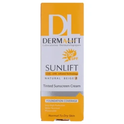 قیمت کرم ضدآفتاب رنگی صورت درمالیفت مدل SPF50 مناسب پوست خشک و معمولی حجم 40 میلی لیتر