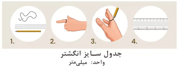 جدول سایز انگشتر برای خرید